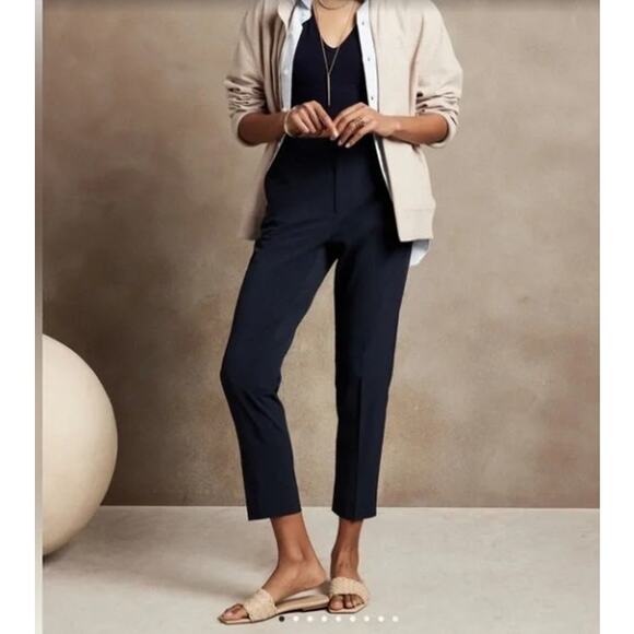 Banana Republic Factory Airstretch Small Blue Womens Pants Polyester Spandex - Picture 1 of 8